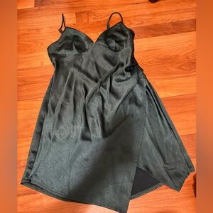 Hello Molly Black Chemise with Satin Finish